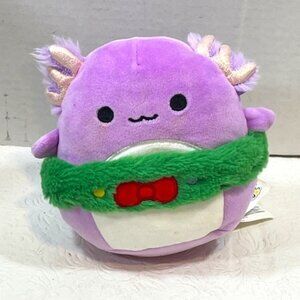 Original Squishmallows Svenja the Axolotl Christmas Mini Plush Toy Purple